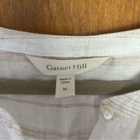 Garnet Hill Linen High-Low Midi Length Cover Up Dress Salt Mini Stripe $149 - Picture 6 of 14